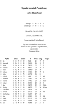 Map Marking Information for Pasewalk, Germany Courtesy of Hannes Wegener