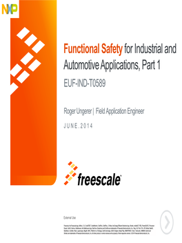 Functional Safety for Industrial and Automotive Applications, Part 1 EUF-IND-T0589