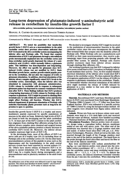 Long-Term Depression of Glutamate-Induced Y-Aminobutyric