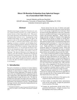 Direct 3D-Rotation Estimation from Spherical Images Via a Generalized Shift Theorem