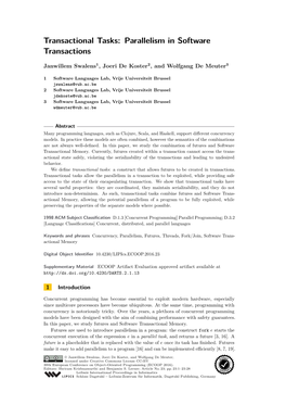 Transactional Tasks: Parallelism in Software Transactions