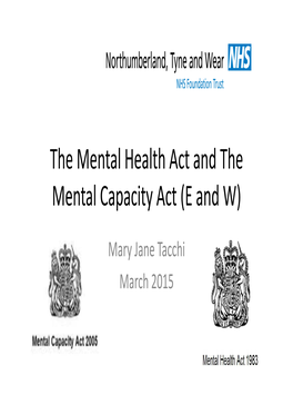 Dr Mary Jane Tacchi- Mental Health Capacity & Mental Health Act in A