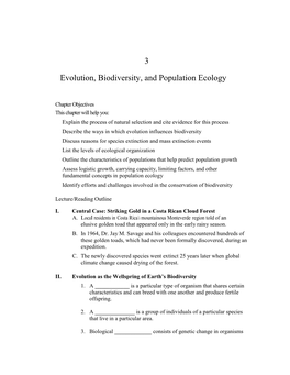 3 Evolution, Biodiversity, and Population Ecology