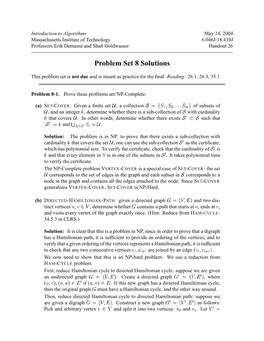 Pset 8 Solutions