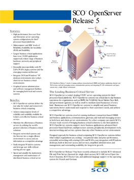 SCO® Openserver Release 5