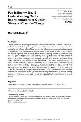 Public Enemy No. 1? Understanding Media Representations of Outlier