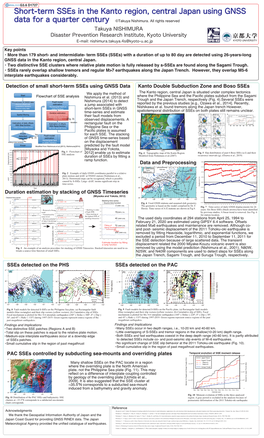 Takuya NISHIMURA Disaster Prevention Research Institute, Kyoto University E-Mail: Nishimura.Takuya.4S@Kyoto-U.Ac.Jp