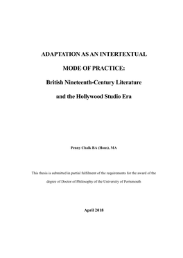 British Nineteenth-Century Literature and the Hollywood Studio