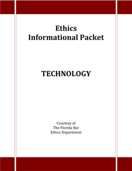 Ethics Opinions Related to Technology