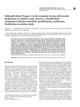 Sildenafil Citrate (Viagra®) in the Treatment of Men with Erectile Dysfunction in Southern Latin America: a Double-Blind, Rando