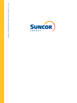 Suncor Energy – Annual Information Form 2009