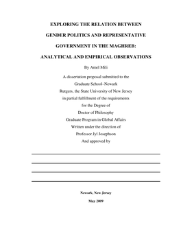 Exploring the Relation Between Gender Politics and Representative