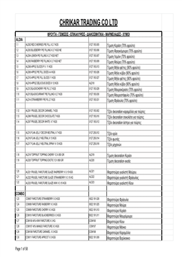 Price List General