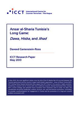 Ansar Al-Sharia Tunisia's Long Game