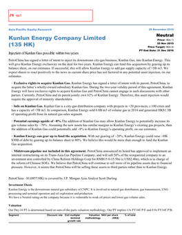 Kunlun Energy Company Limited (135