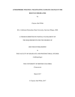 Atmospheric Politics: Negotiating Climate Change in The