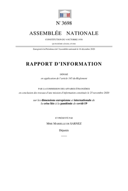 N° 3698 Assemblée Nationale