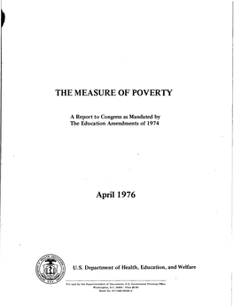 THE MEASURE of POVERTY April 1976