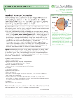 Retinal Artery Occlusion