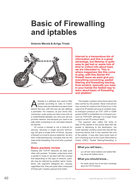 Basic of Firewalling and Iptables