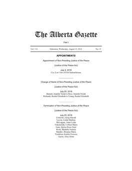 The Alberta Gazette