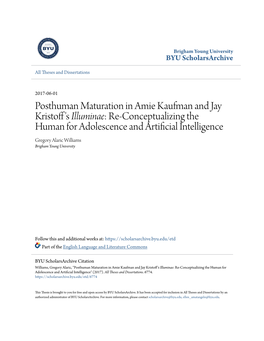 Posthuman Maturation in Amie Kaufman and Jay Kristoff's Illuminae: Re-Conceptualizing the Human for Adolescence and Artificial Intelligence