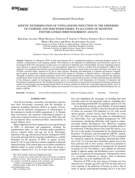 Kinetic Determination of Vitellogenin Induction in the Epidermis of Cyprinid and Perciform Fishes: Evaluation of Sensitive Enzyme-Linked Immunosorbent Assays