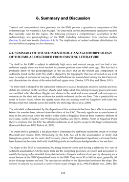 Sedimentology and Geomorphology of the East Marine Region of Australia