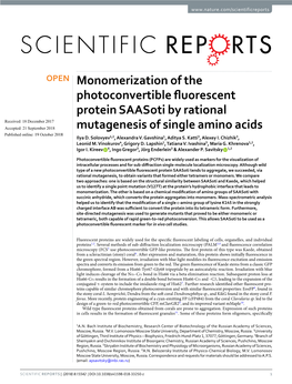 Monomerization of the Photoconvertible Fluorescent Protein