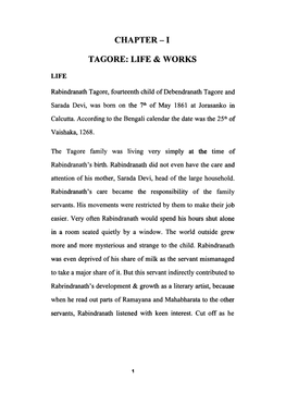 Chapter -1 Tagore: Life & Works