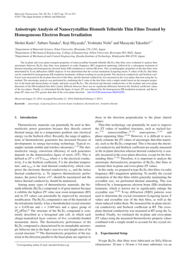 Anisotropic Analysis of Nanocrystalline Bismuth Telluride Thin Films Treated by Homogeneous Electron Beam Irradiation