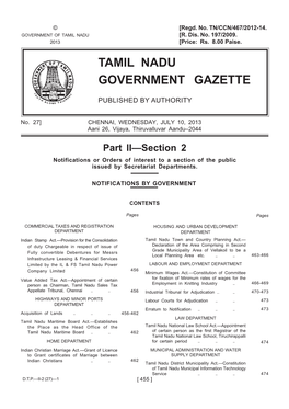 Tamil Nadu Government Gazette