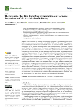 The Impact of Far-Red Light Supplementation on Hormonal Responses to Cold Acclimation in Barley