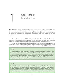 Unix Shell : Introduction
