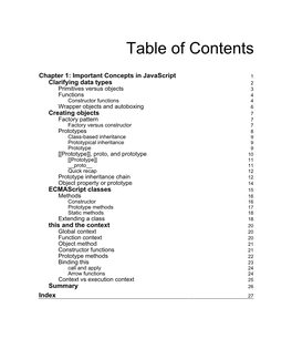 Table of Contents