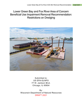 DRAFT Removal Recommendation for the Restrictions on Dredging Activities Beneficial Use Impairment