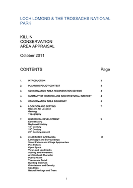 Draft Killin Conservation Area Appraisal