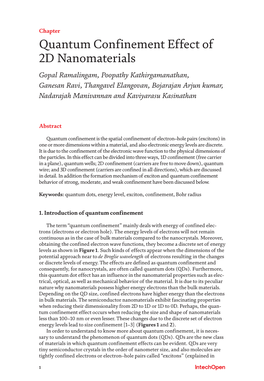 Quantum Confinement Effect of 2D Nanomaterials