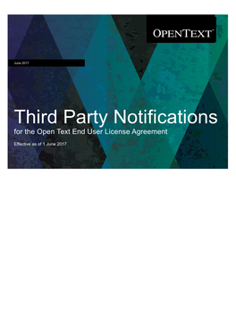 Third Party Notifications for the Open Text End User License Agreement