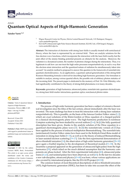 Quantum Optical Aspects of High-Harmonic Generation