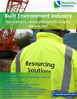 Built Environment Industry Recruitment, Salary and Benefit Insights February 2017