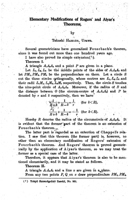 Therefore, It Appears That Aiyars Theorem Is Also to Be Men- Tioned Elementarily, and It May Be Stated As Follows