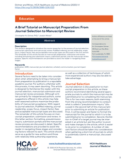 From Journal Selection to Manuscript Review