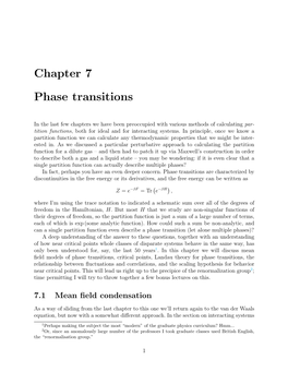 Chapter 7 Phase Transitions