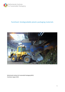 Factsheet: Biodegradable Plastic Packaging Materials