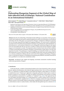 Elaborating Hungarian Segment of the Global Map of Salt-Affected Soils