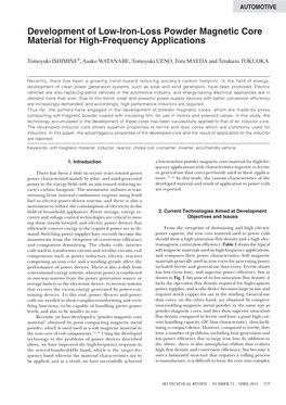 Development of Low-Iron-Loss Powder Magnetic Core Material for High-Frequency Applications