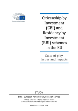 Citizenship by Investment (CBI) and Residency by Investment (RBI) Schemes in the EU