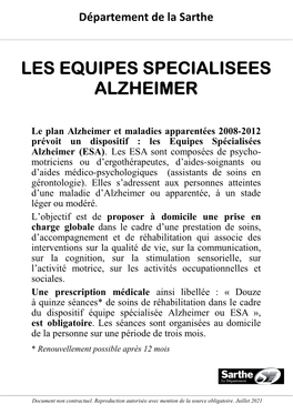 Les Equipes Specialisees Alzheimer