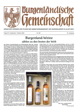 Burgenland-Weine Zählen Zu Den Besten Der Welt Der Frühere Weinbaudirektor Des Burgenlandes Dipl-Ing